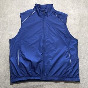 Brooks Brothers Golf Vest Mens 2XL Full Zip Windbreaker Royal Blue XXL